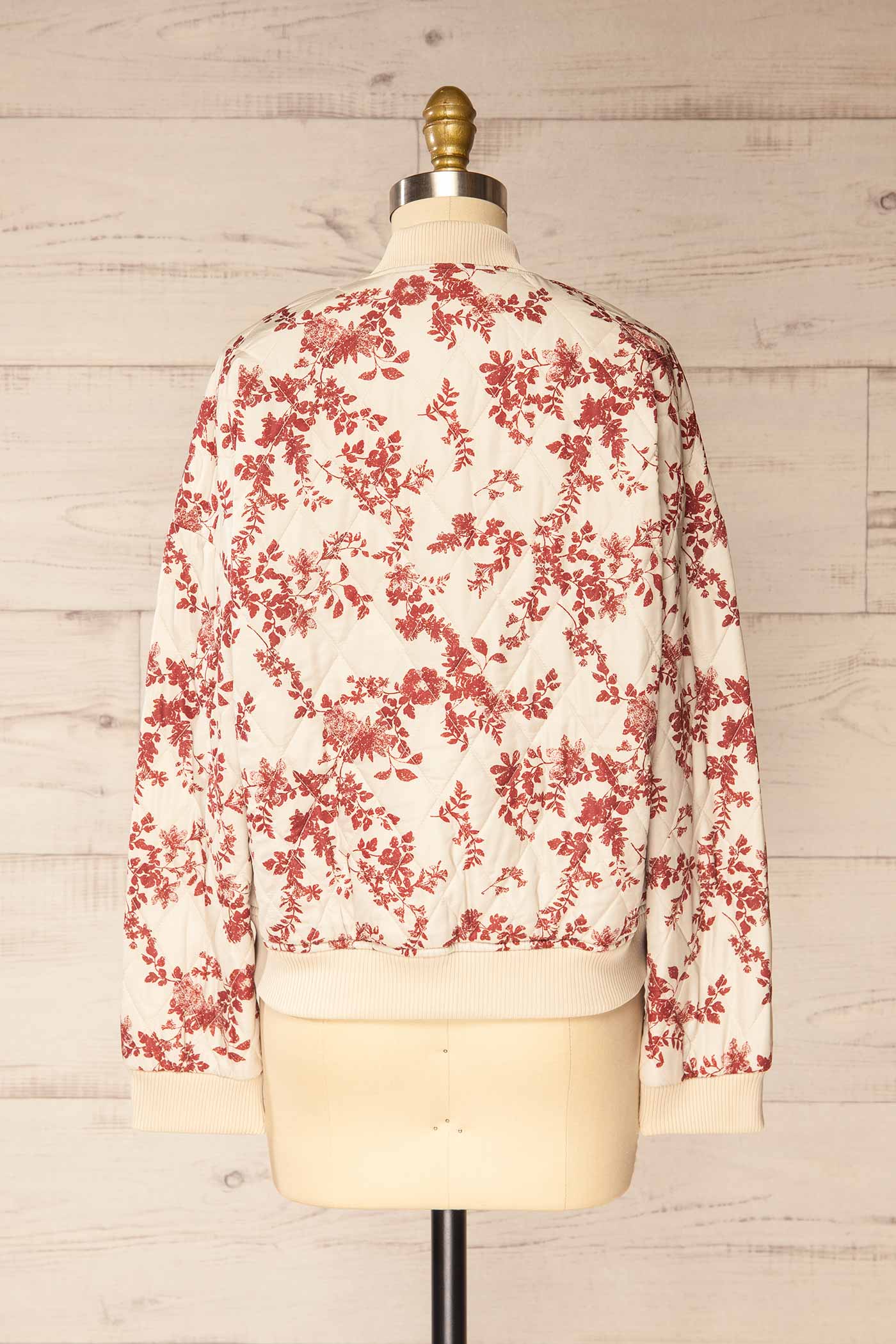 Alzenau Cream Quilted Jacket with Floral Print | La petite garçonne back