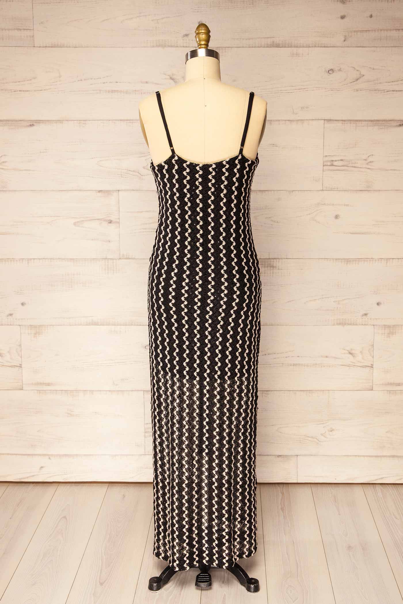 Alzey Long Crochet Dress with Wavy Pattern | La petite garçonne back