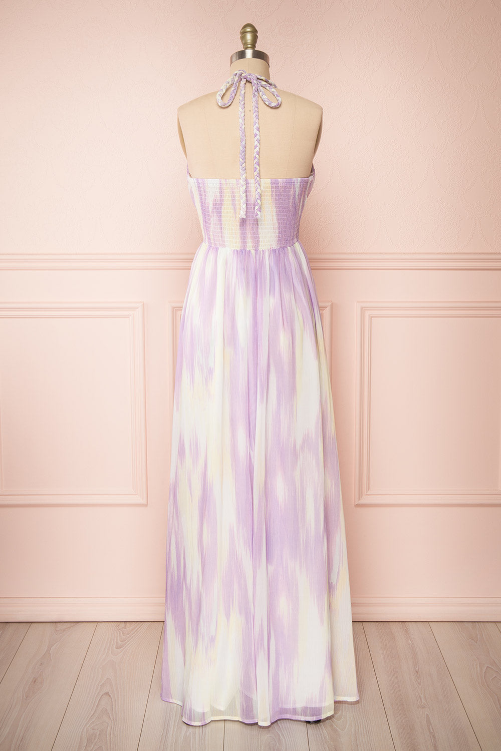 Amakassou Lilac & Yellow Maxi Dress | Boutique 1861 back view