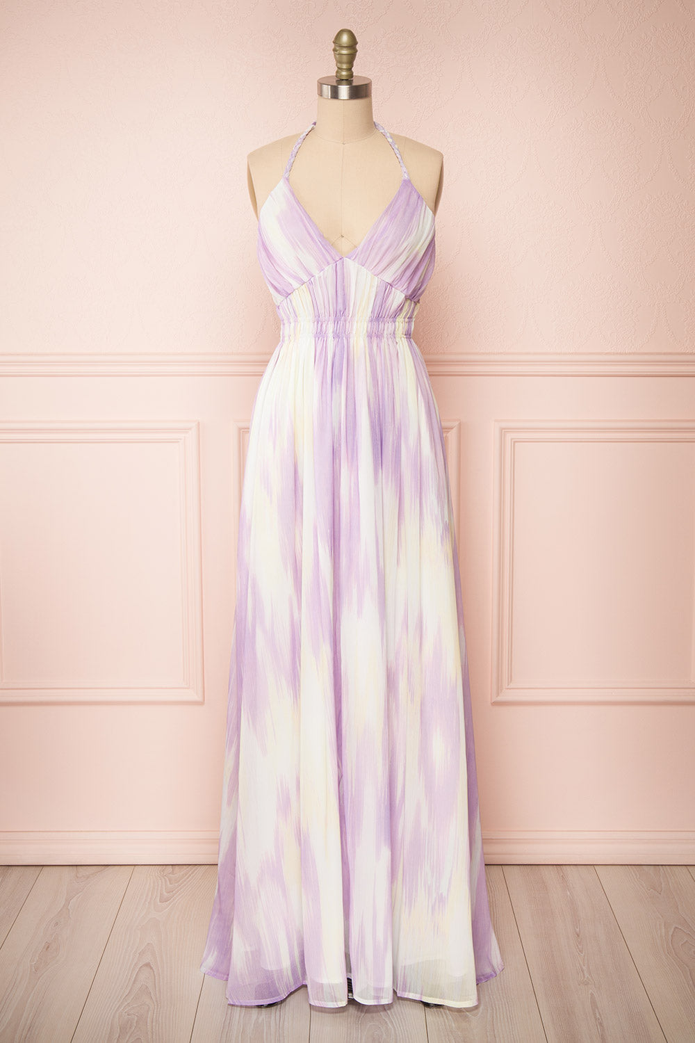 Amakassou Lilac & Yellow Maxi Dress | Boutique 1861 front view