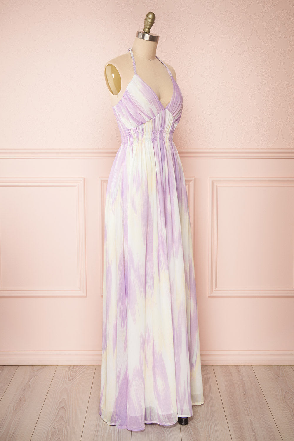 Amakassou Lilac & Yellow Maxi Dress | Boutique 1861 side view
