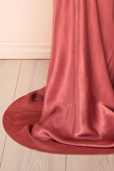 Amana Pink Maxi Satin Dress w/ Cowl Neck | Boutique 1861 bottom