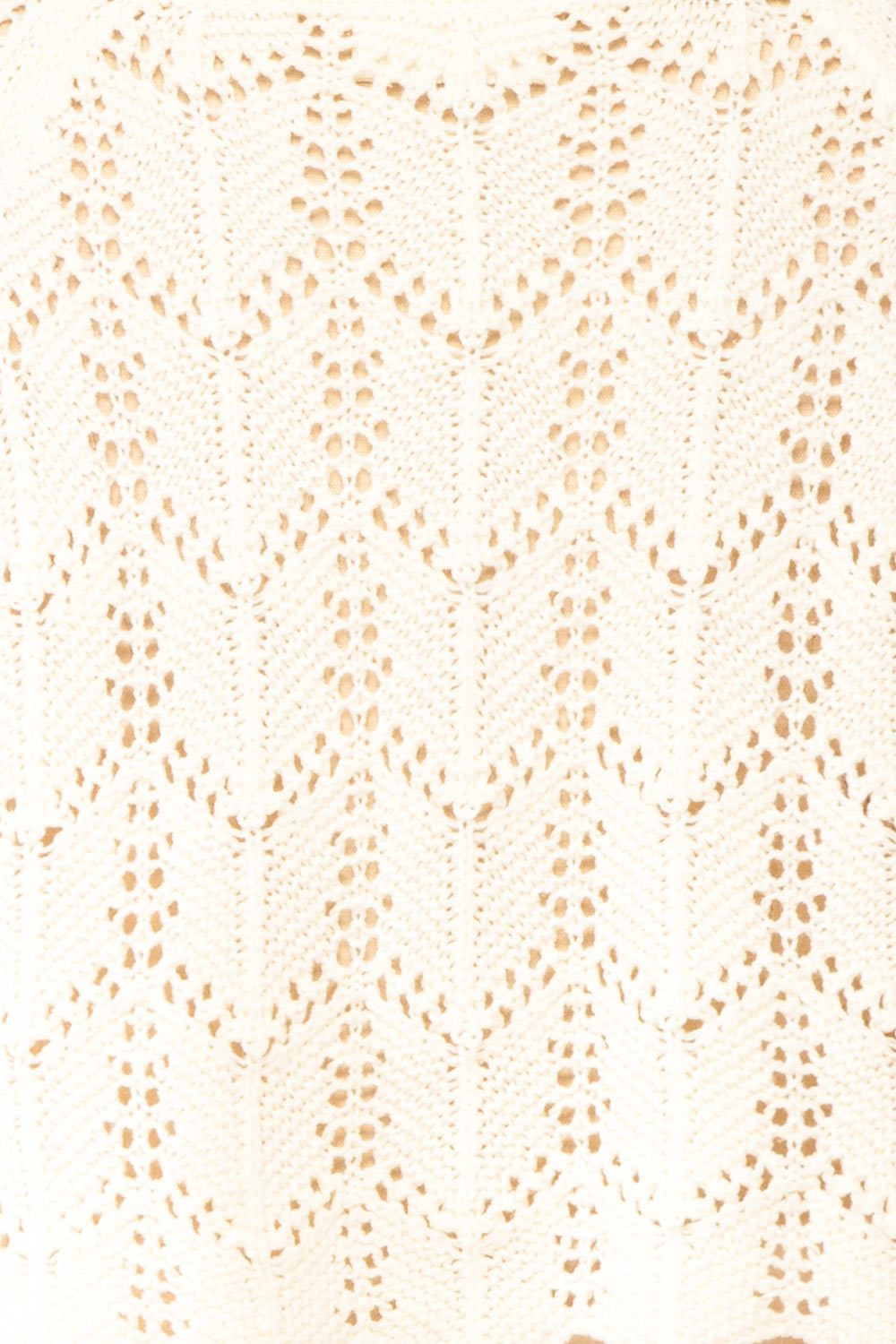 Amandine Ivory Crochet Crop Top w/ Long Sleeves | Boutique 1861 texture