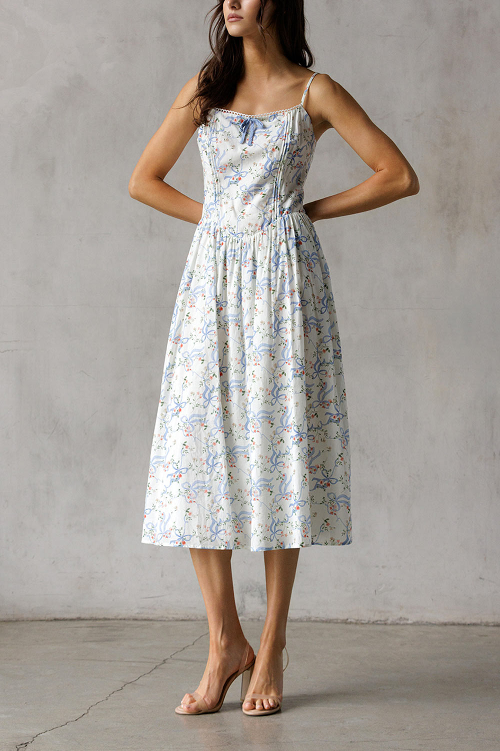 Ambrosia Long A-Line Floral Dress | Boutique 1861 model front