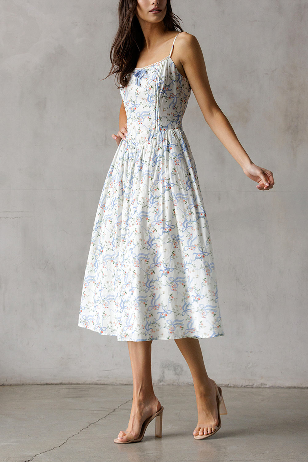 Ambrosia Long A-Line Floral Dress | Boutique 1861 model side