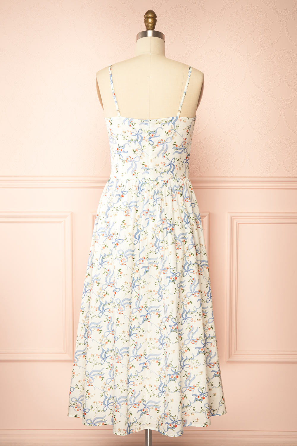 Ambrosia Long A-Line Floral Dress | Boutique 1861 back view
