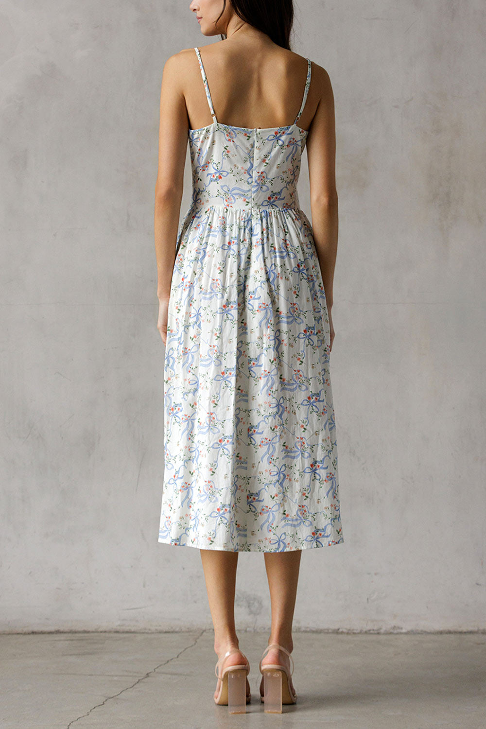 Ambrosia Long A-Line Floral Dress | Boutique 1861 model back