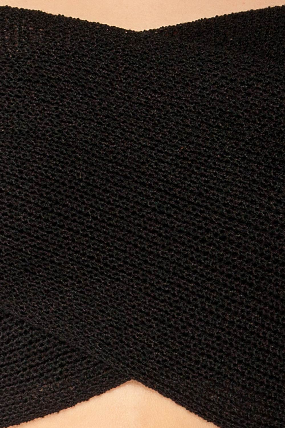 Ameca Black Knitted Convertible Crop Top | La petite garçonne fabric