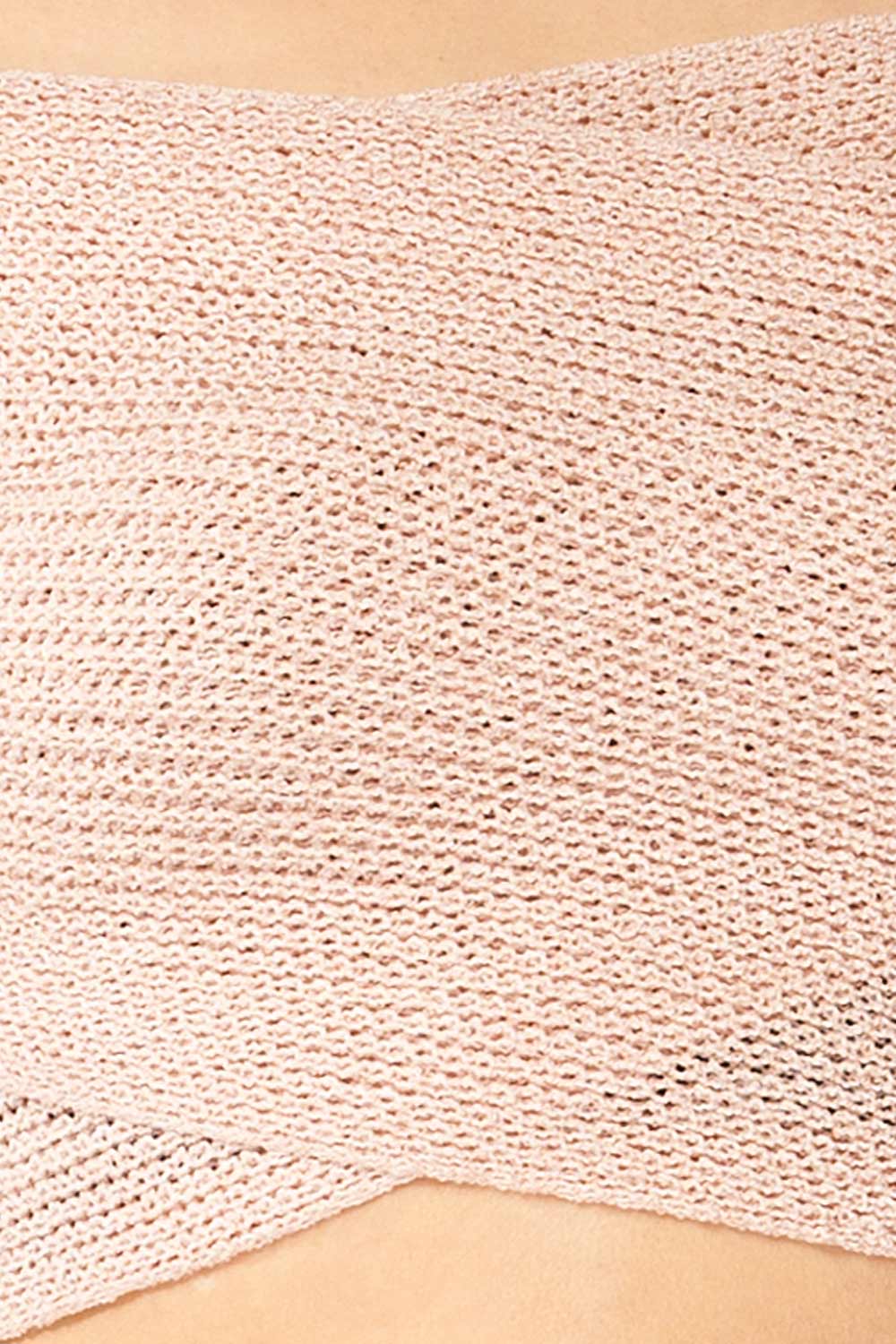 Ameca Blush Knitted Convertible Crop Top | La petite garçonne fabric