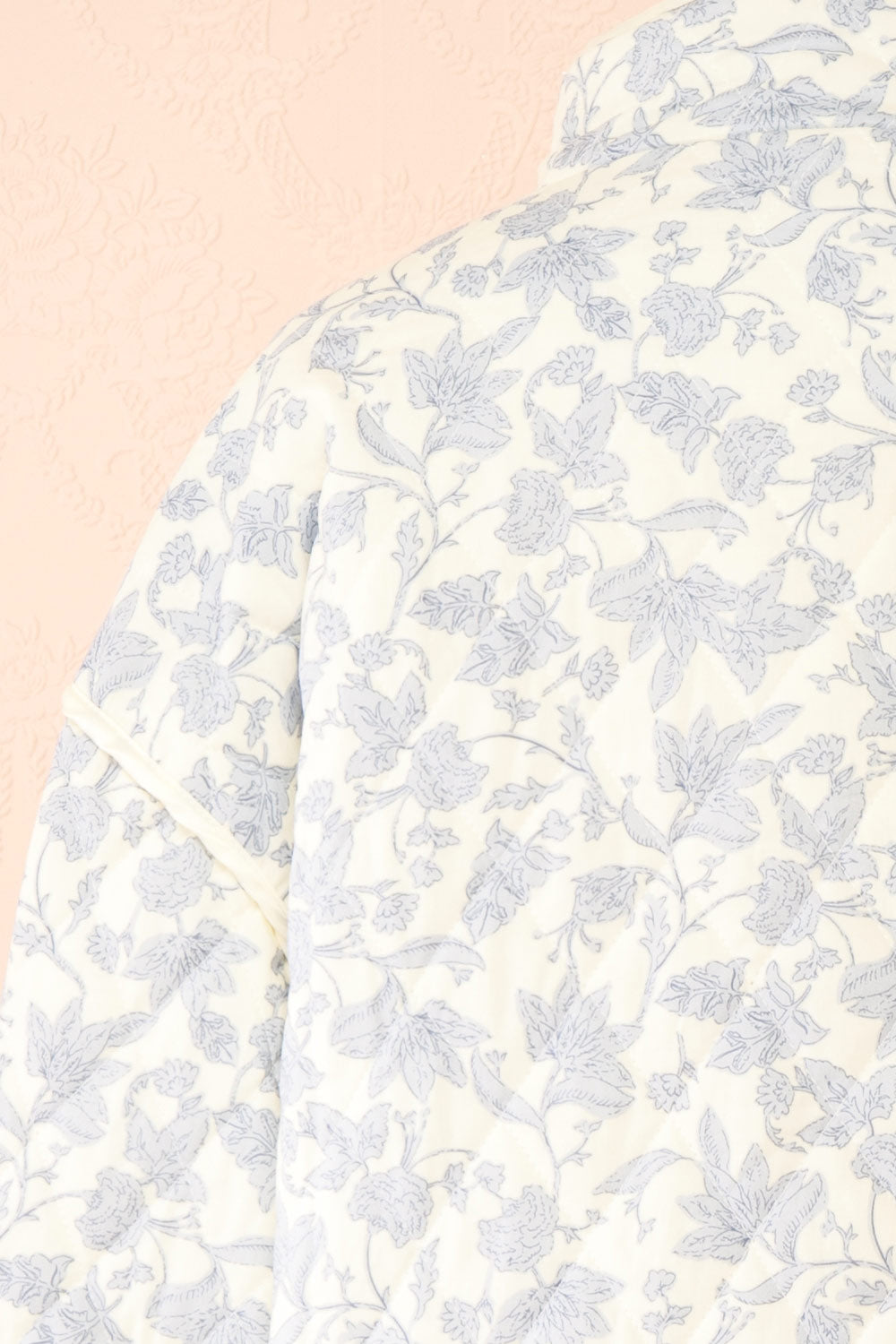 Anabeth Blue Floral Quilted Jacket with Ribbon-Tied | Boutique 1861 back