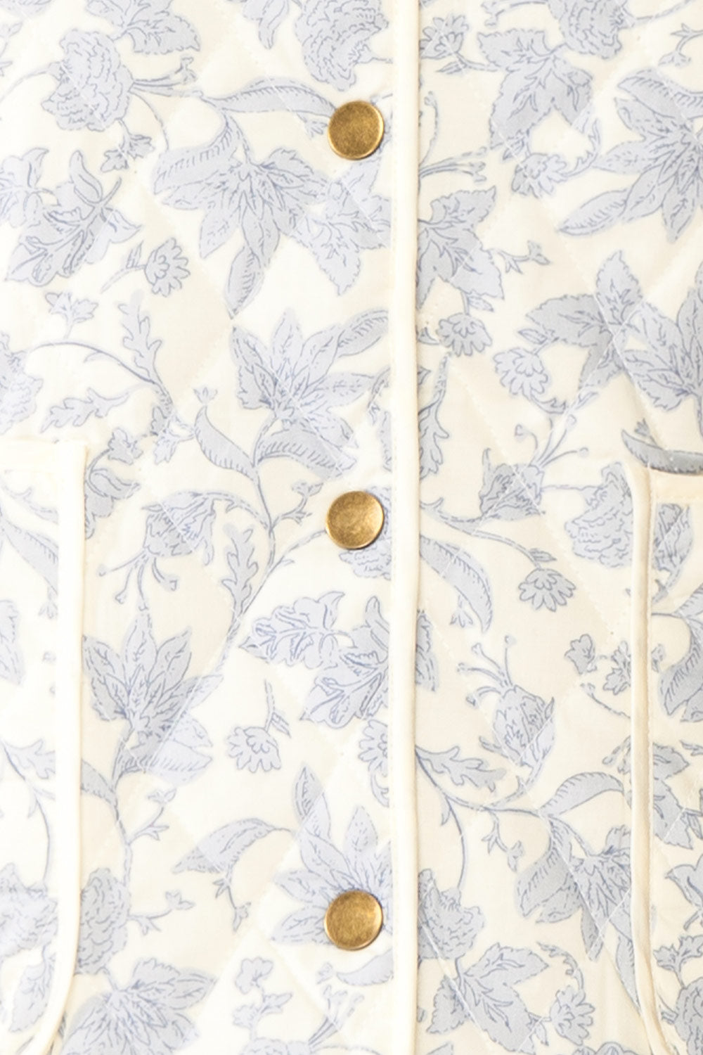 Anabeth Blue Floral Quilted Jacket with Ribbon-Tied | Boutique 1861 fabric