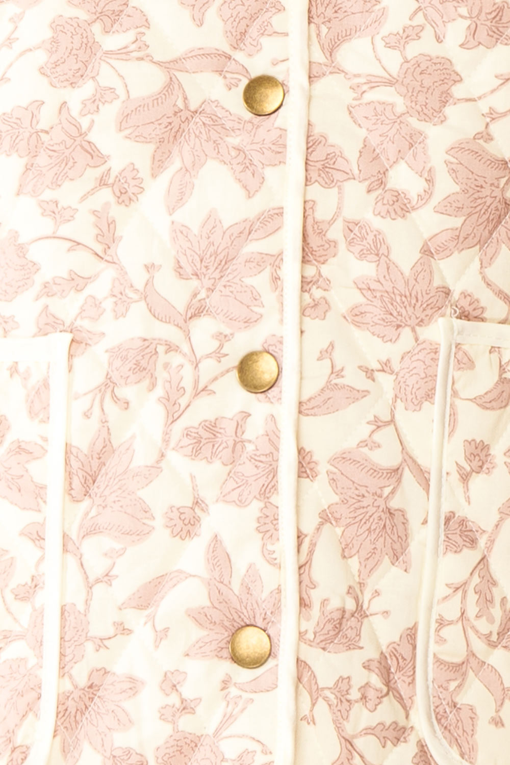 Anabeth Pink Floral Quilted Jacket with Ribbon-Tied | Boutique 1861 fabric