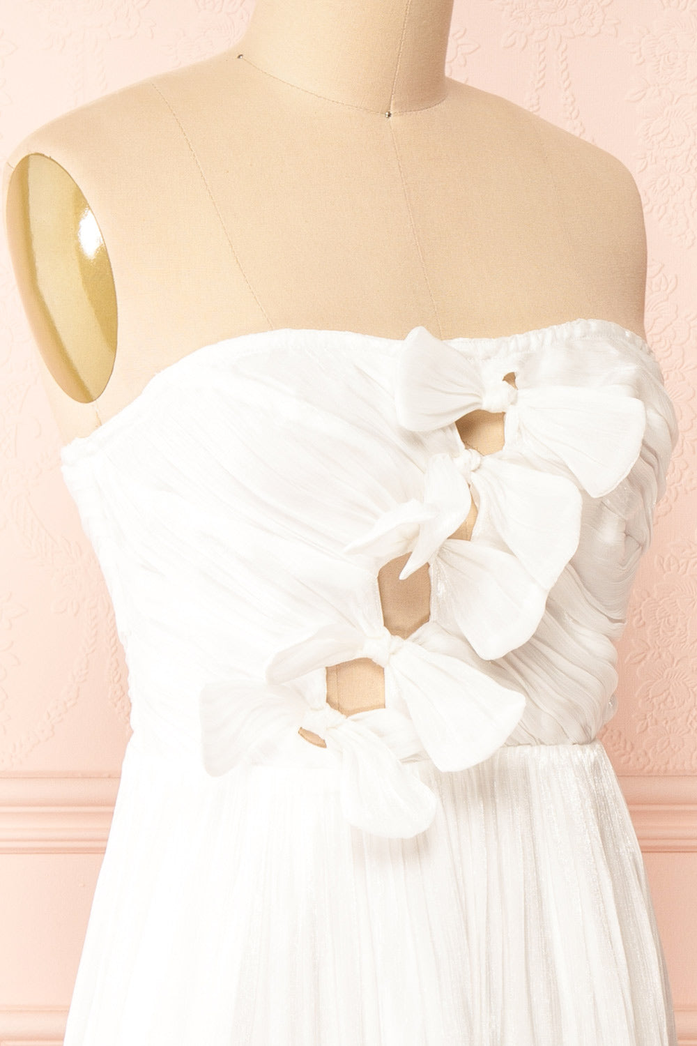 Anaiis White Strapless Midi Dress | Boutique 1861 side close-up