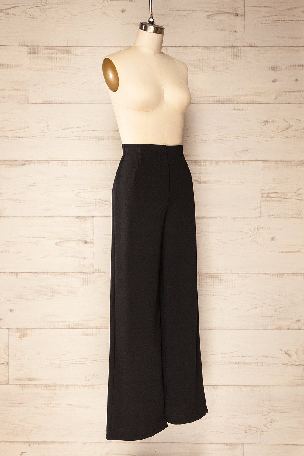 Anakao Black High-Waisted Wide Leg Pants | La petite garçonne side view