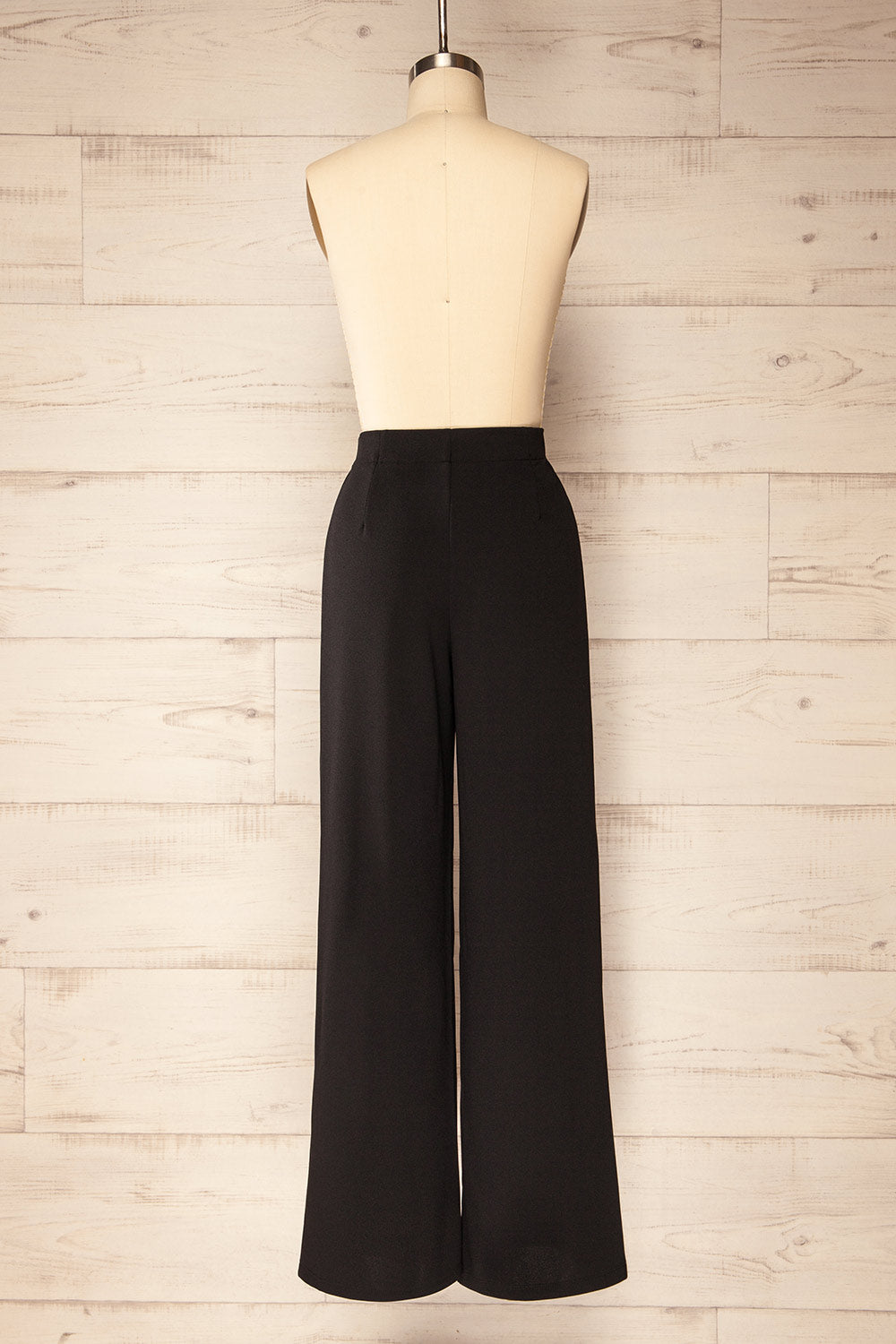 Anakao Black High-Waisted Wide Leg Pants | La petite garçonne back view
