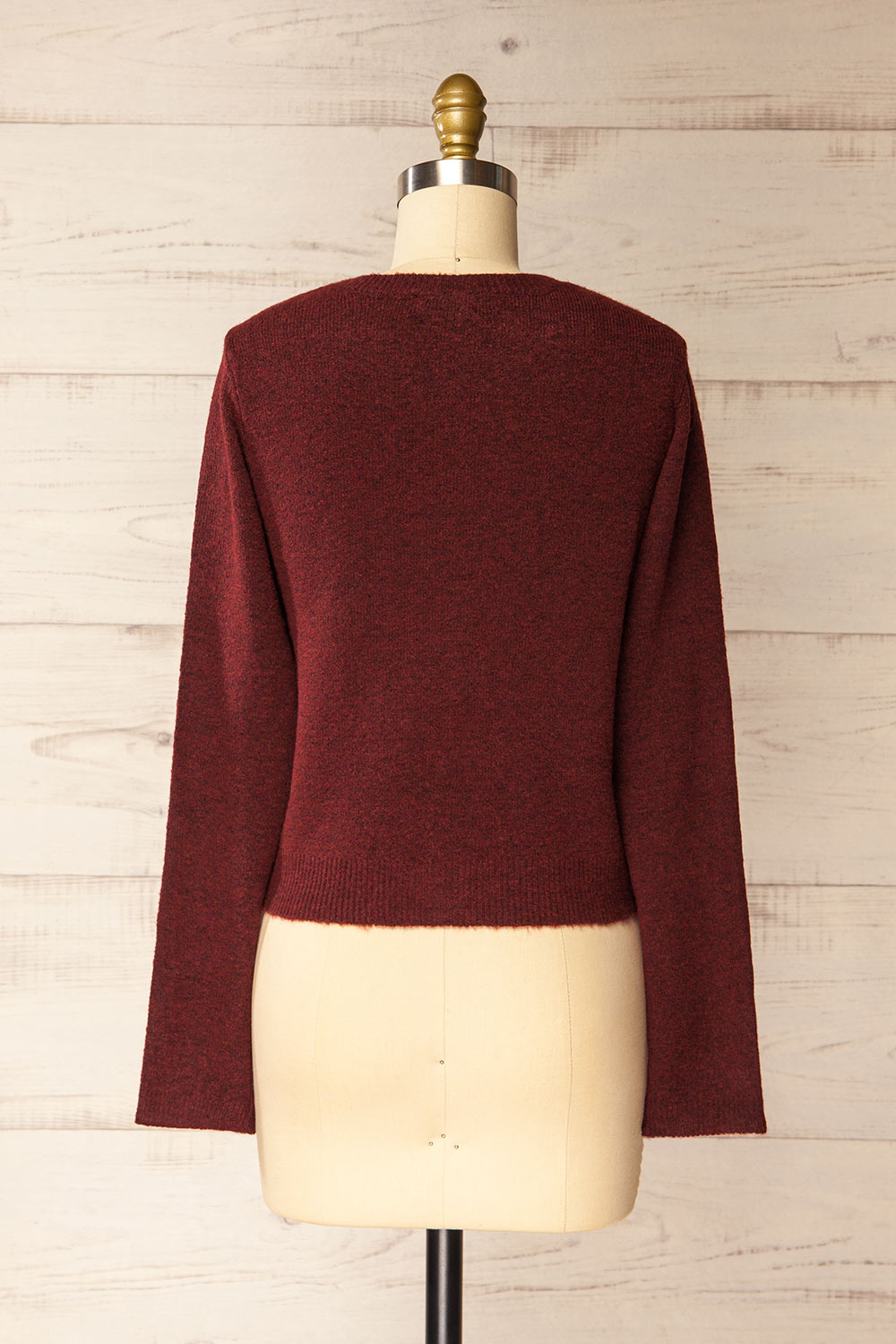 Andenes Burgundy Buttoned-Up Cardigan | La petite garçonne back view