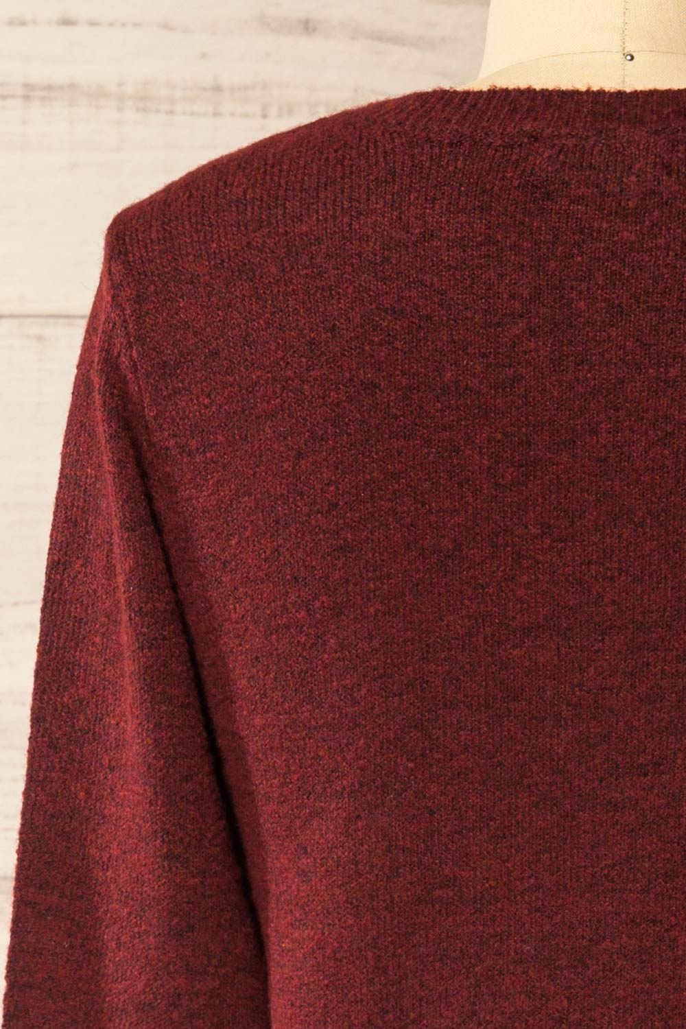 Andenes Burgundy Buttoned-Up Cardigan | La petite garçonne back