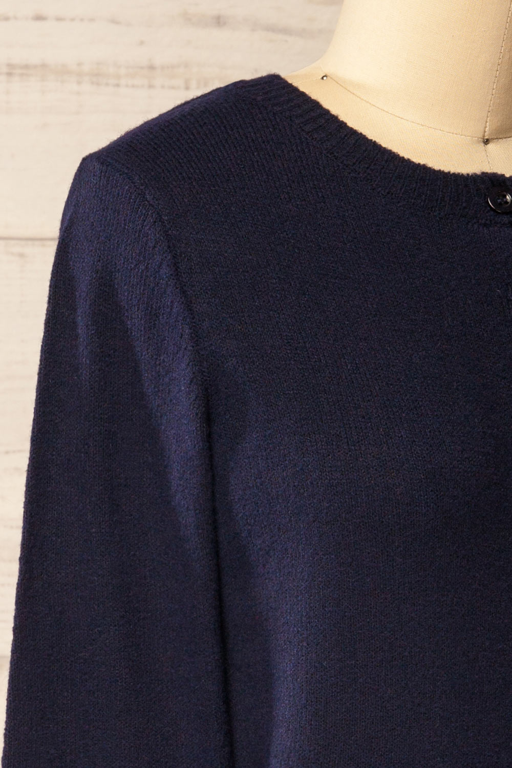Andenes Navy Buttoned-Up Cardigan | La petite garçonne side