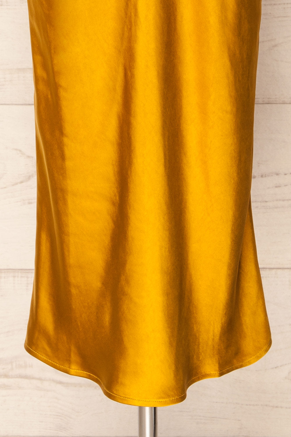 Andora Gold Satin Midi Dress | La petite garçonne bottom