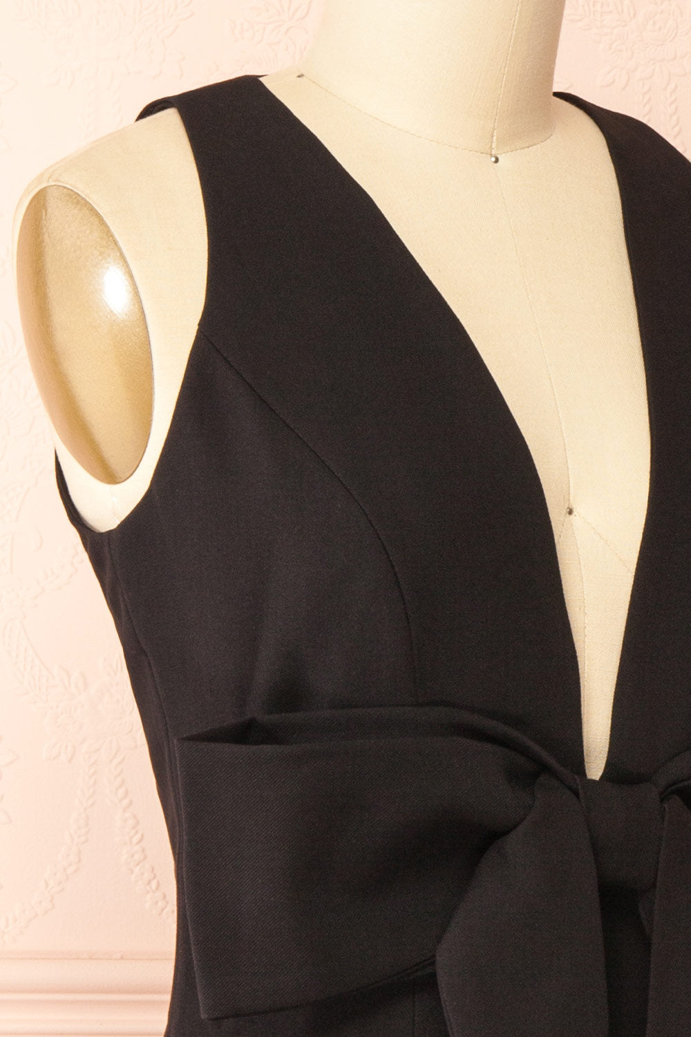 Andreya Black Short Dress with Bow | Boutique 1861 side