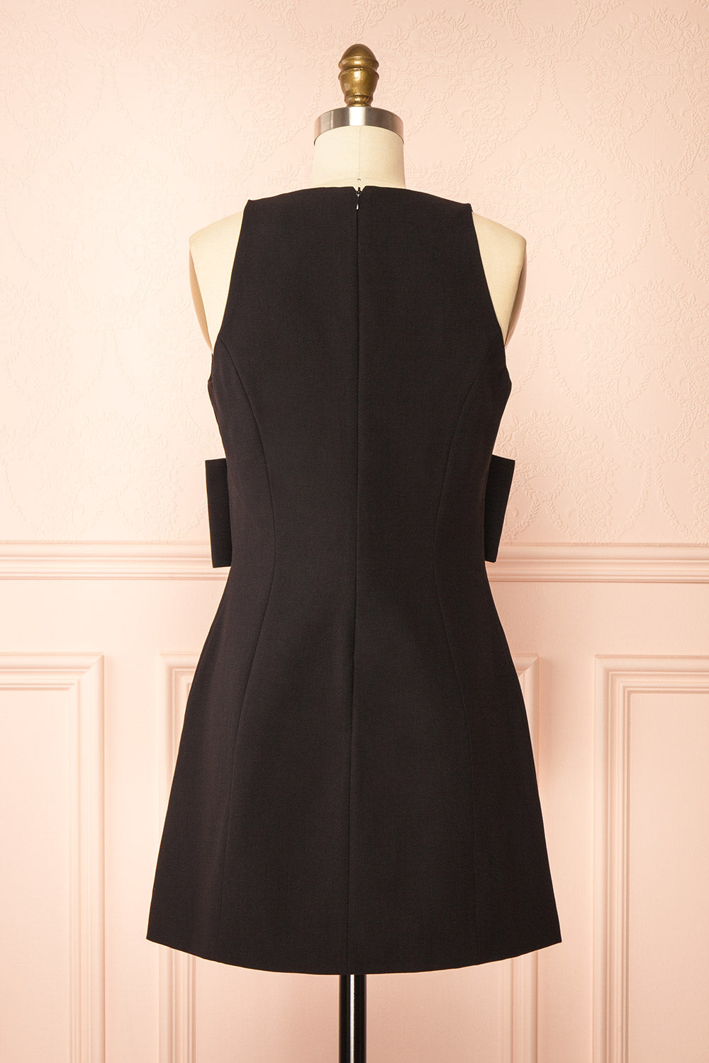 Andreya Black Short Dress with Bow | Boutique 1861 back view