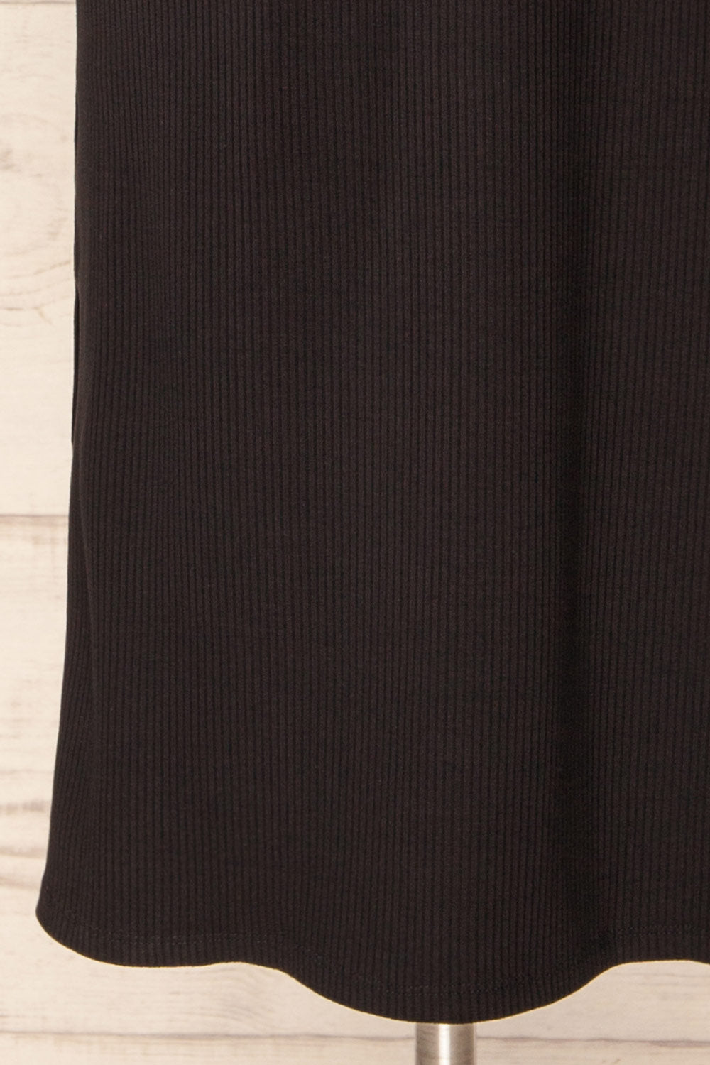 Anikara Black Ribbed Midi Halter Dress | La petite garçonne bottom