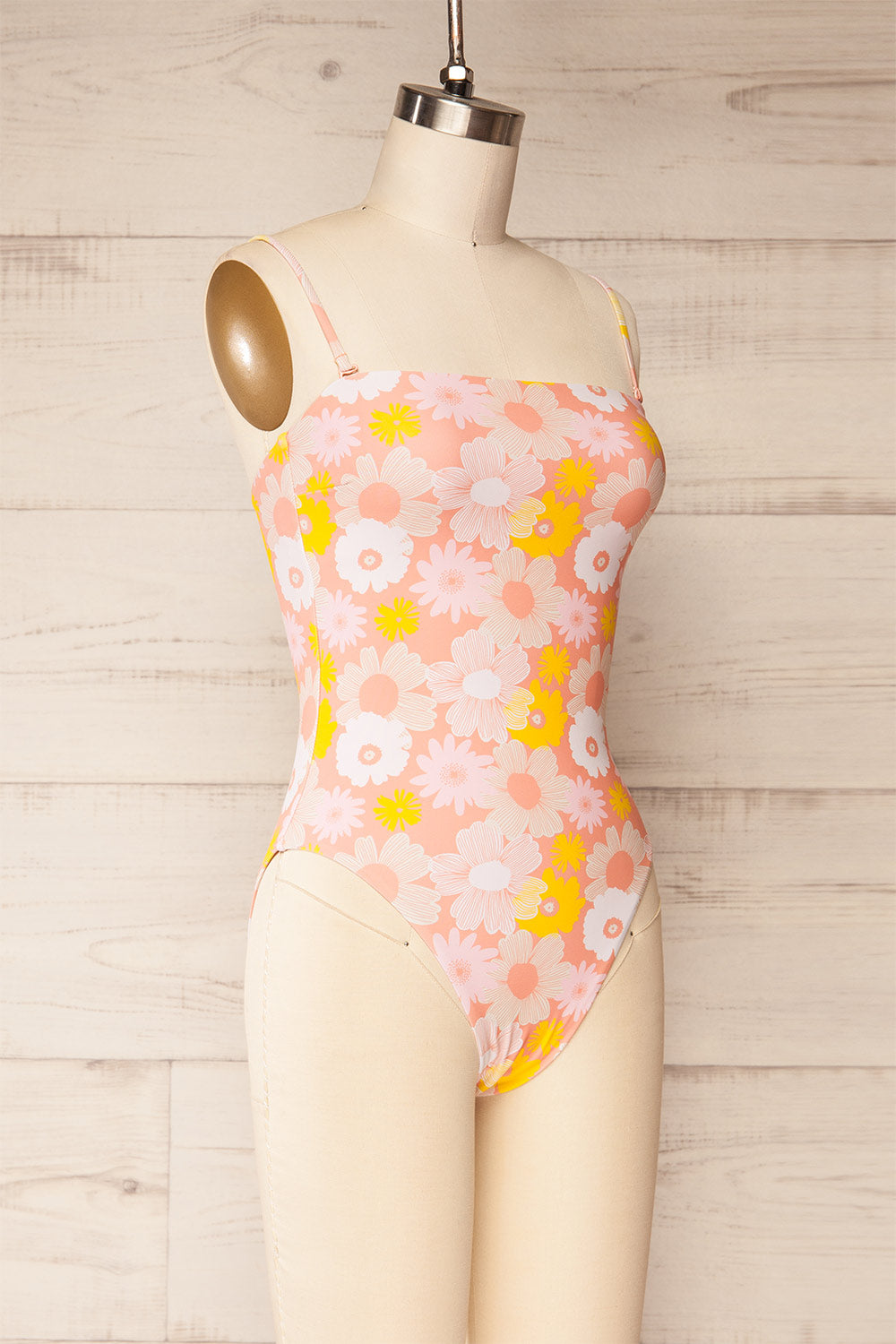 Annecy One-Piece Pink Floral Swimsuit | La petite garçonne side view