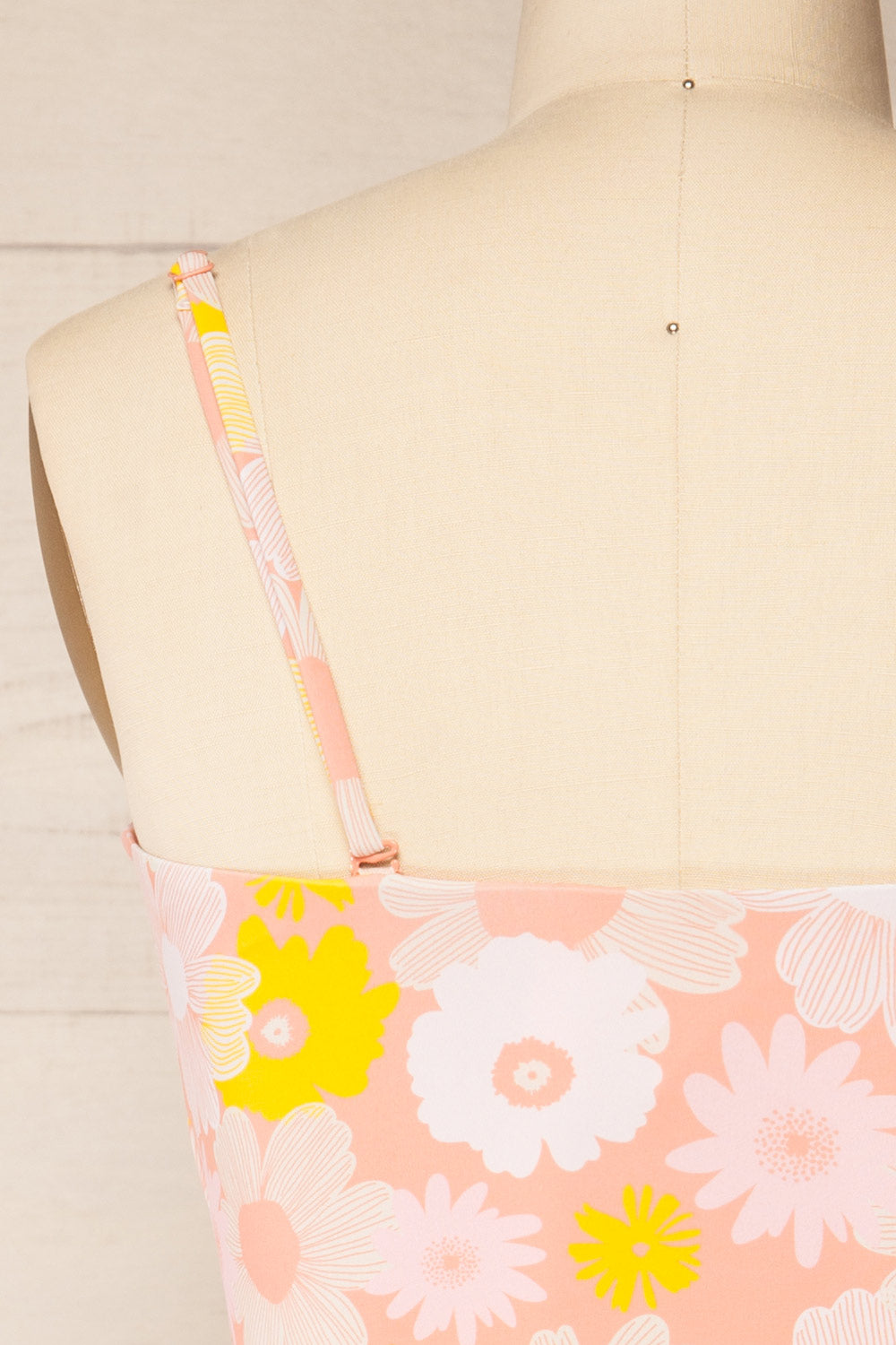 Annecy One-Piece Pink Floral Swimsuit | La petite garçonne back close-up