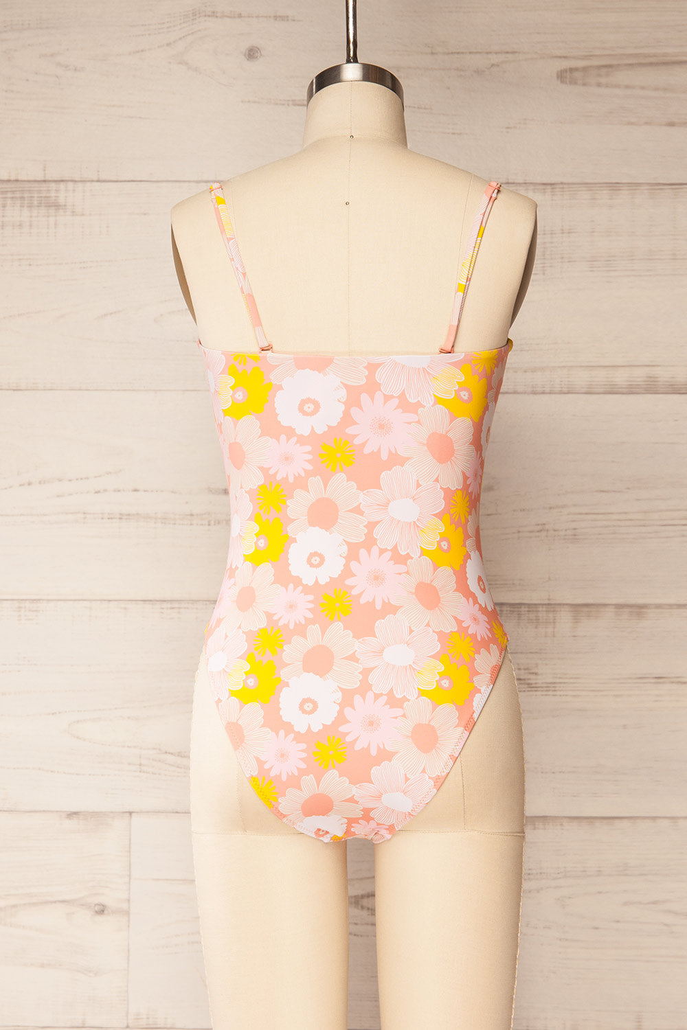Annecy One-Piece Pink Floral Swimsuit | La petite garçonne back view
