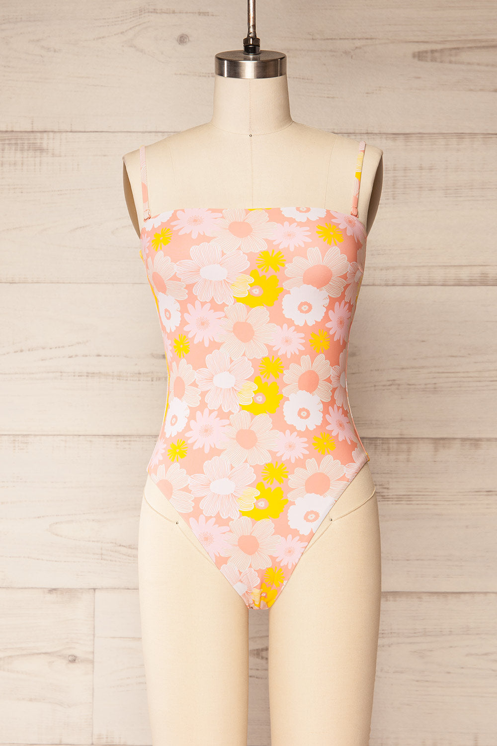 Annecy One-Piece Pink Floral Swimsuit | La petite garçonne front view