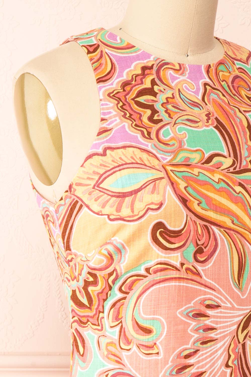 Antheia Short Paisley Dress | Boutique 1861 side close-up