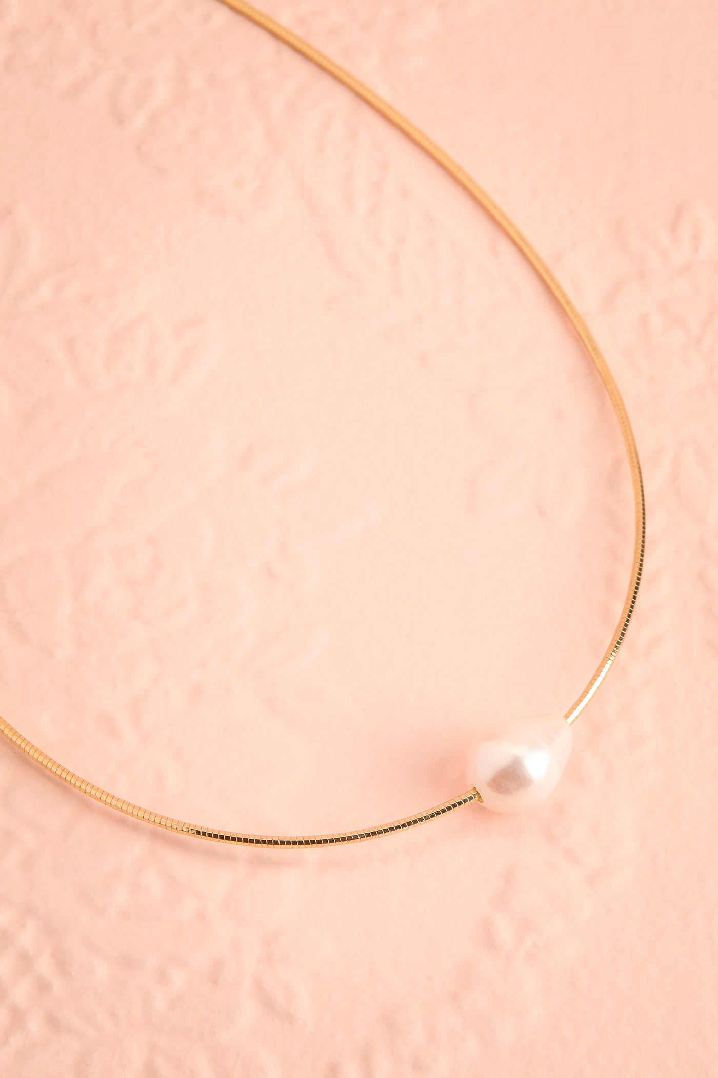 Aokai Gold Dipped Snake Chain Necklace with Irregular Pearl at boutique 1861