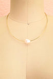 Aokai Gold Dipped Snake Chain Necklace with Irregular Pearl at boutique 1861