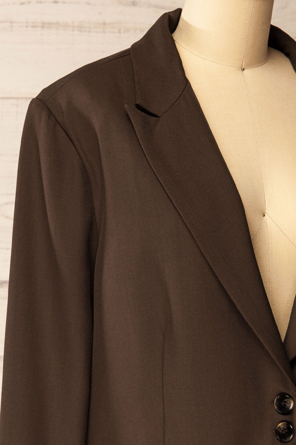 Aosta Brown Oversized Blazer with Back-Tie | La petite garçonne side