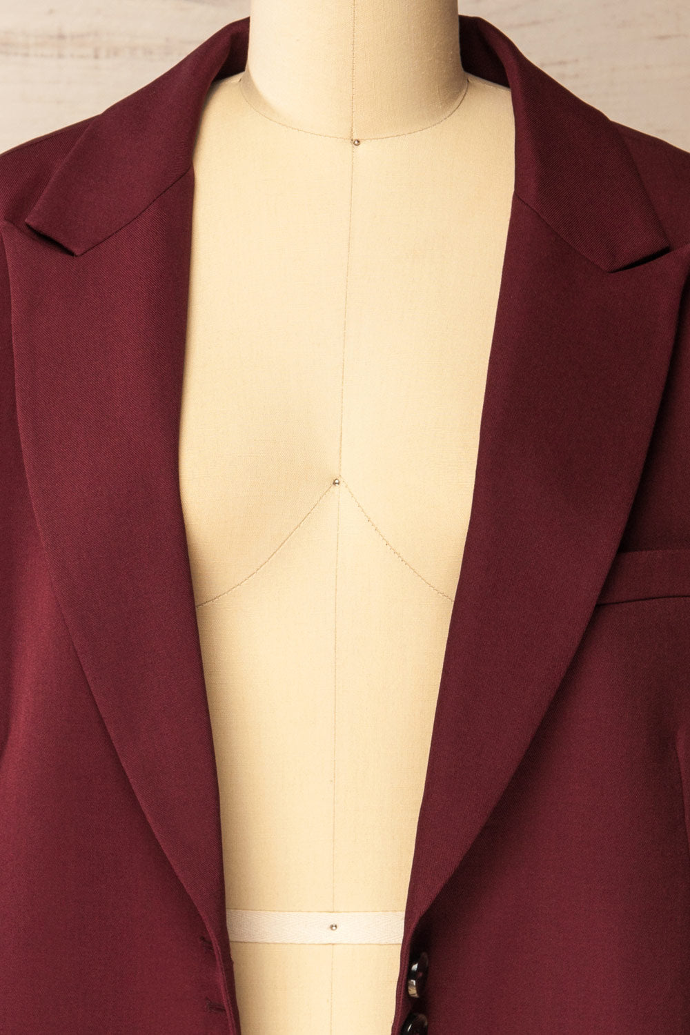Aosta Burgundy Oversized Blazer with Back-Tie | La petite garçonne open