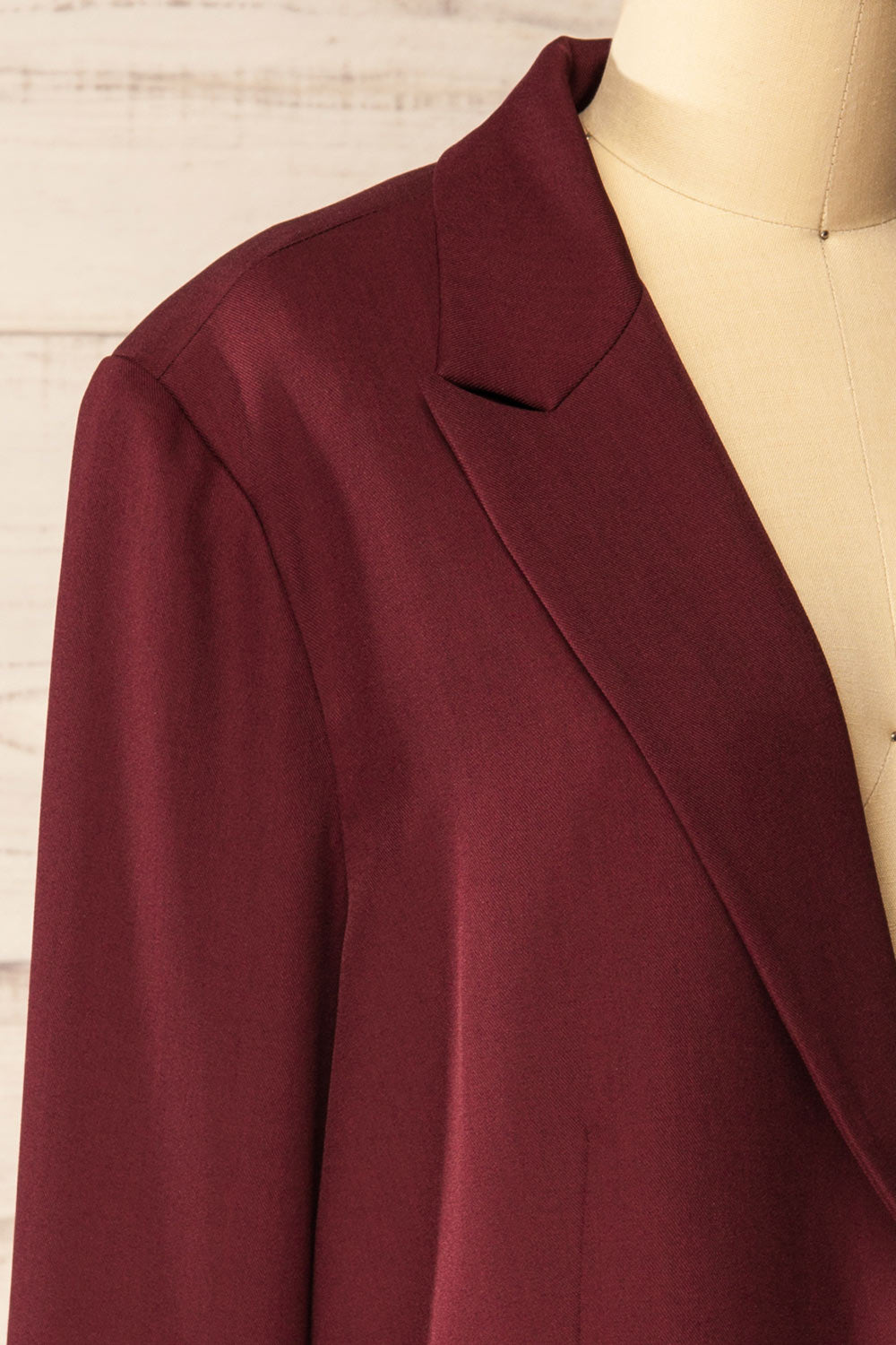 Aosta Burgundy Oversized Blazer with Back-Tie | La petite garçonne side