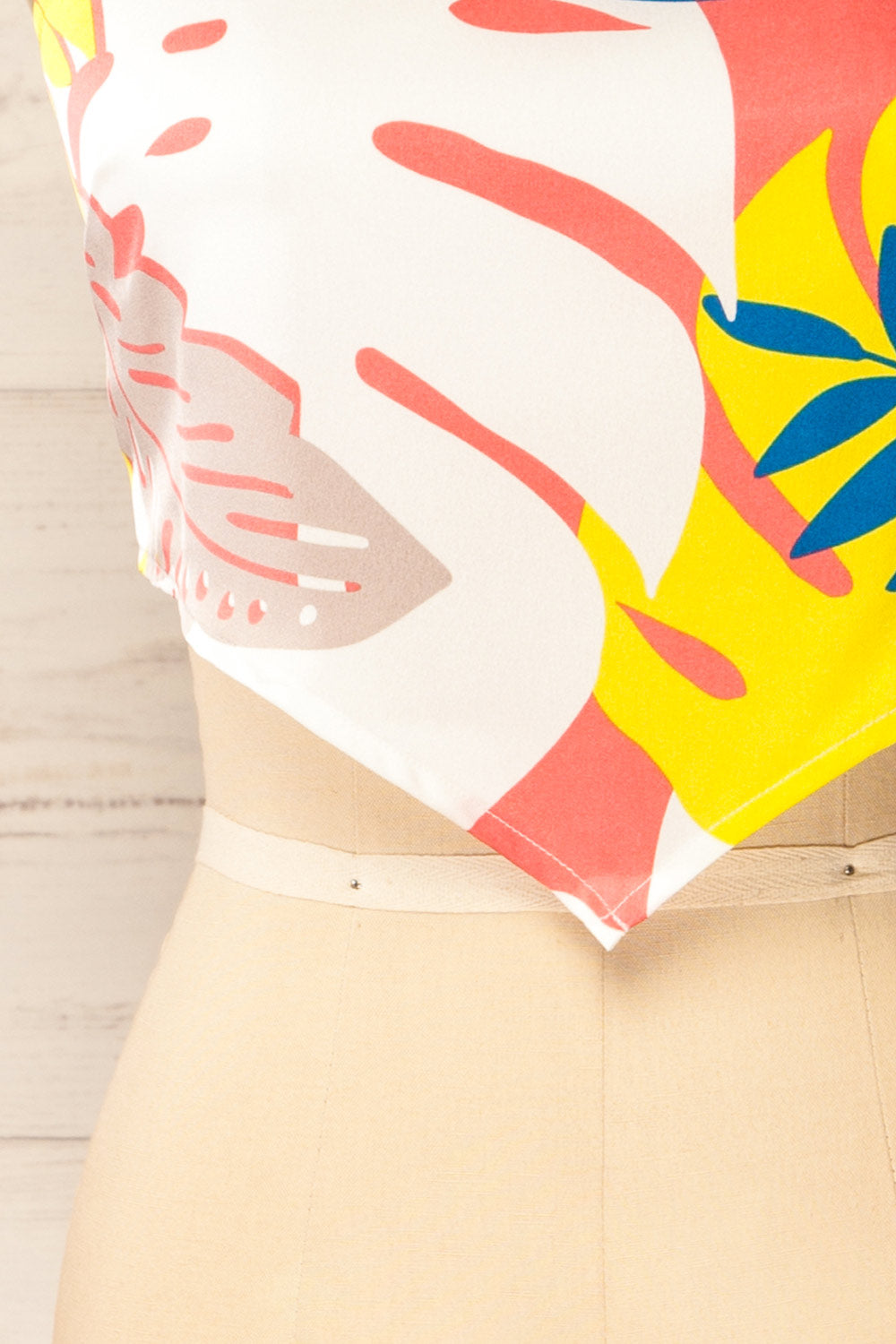 Appenzel Knotted Back Satin Floral Cropped Cami bottom