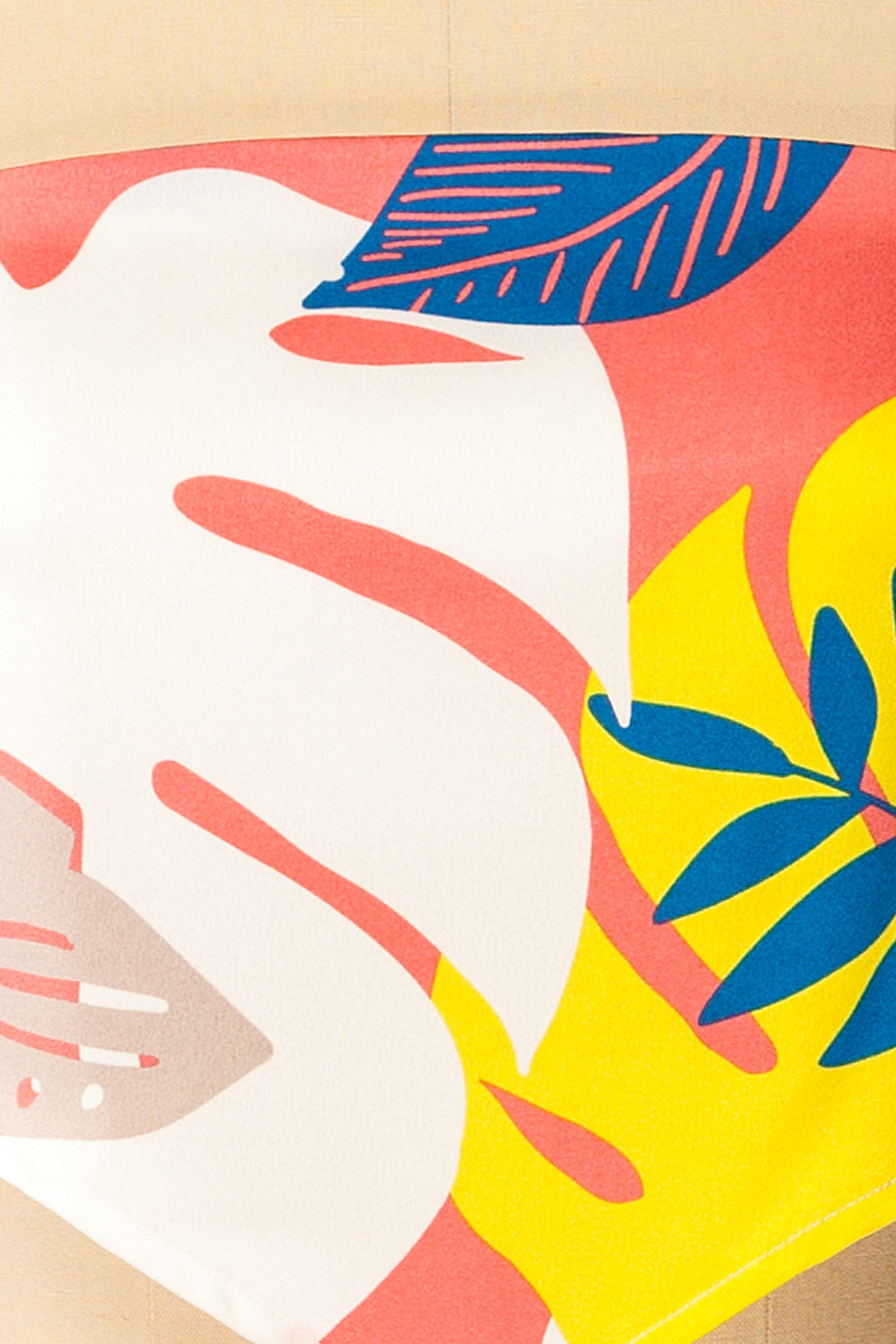 Appenzel Knotted Back Satin Floral Cropped Cami fabric