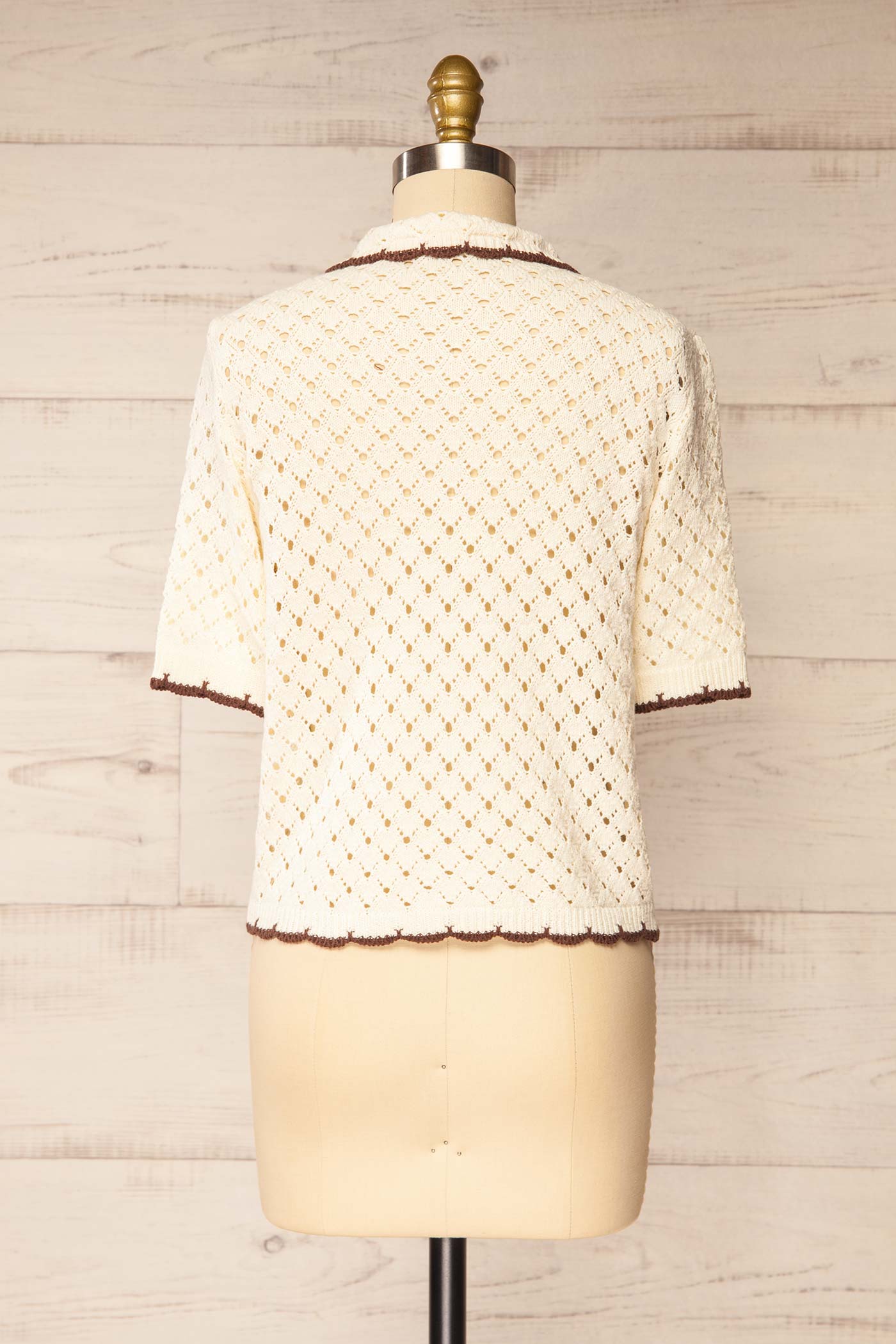 Aquileia | Cream Knitted Top with Eyelets