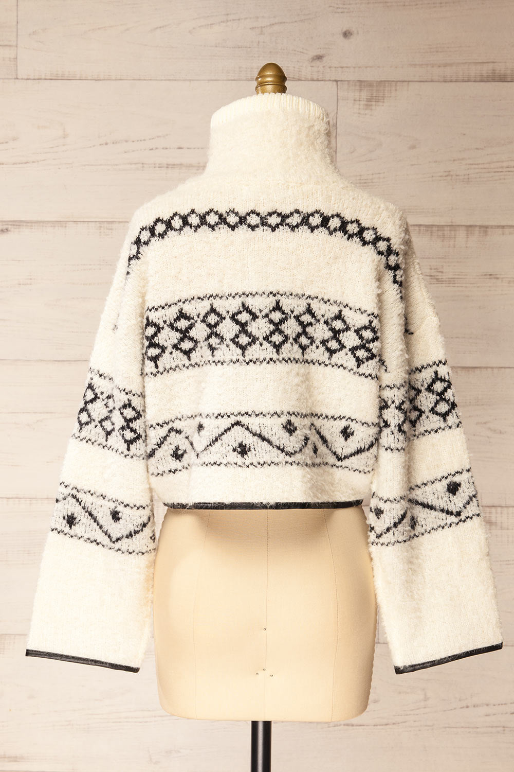 Aquino | Tricot Écourté à Motif avec Col Montant