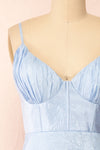Arajel Light Blue Textured Satin Midi Dress | Boutique 1861 front