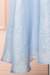 Arajel Light Blue Textured Satin Midi Dress | Boutique 1861 bottom
