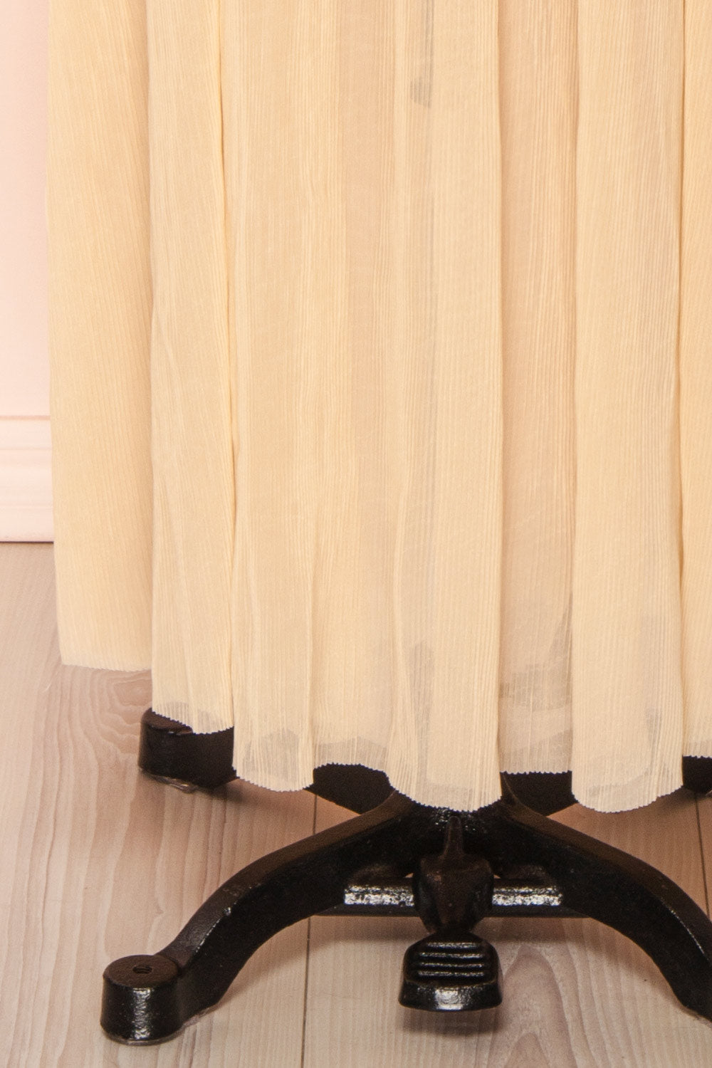 Araminta Beige Pleated Maxi Babydoll Dress | Boutique 1861 bottom