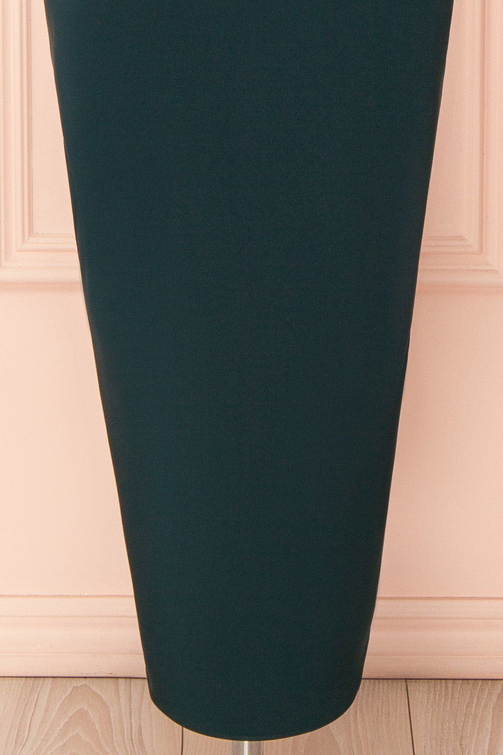 Arannia Green Fitted Midi Dress with Laced Back | Boutique 1861 bottom