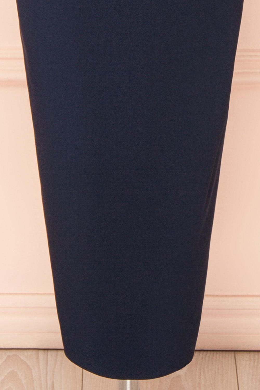 Arannia Navy Fitted Midi Dress with Laced Back | Boutique 1861 bottom
