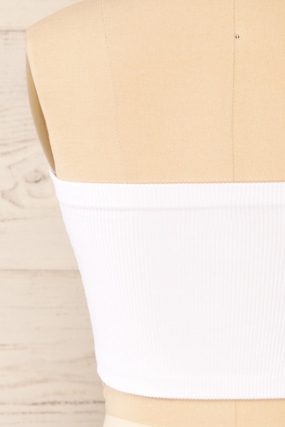 Arcachon Lilac Ribbed Bandeau Top | La petite garçonne back close-up