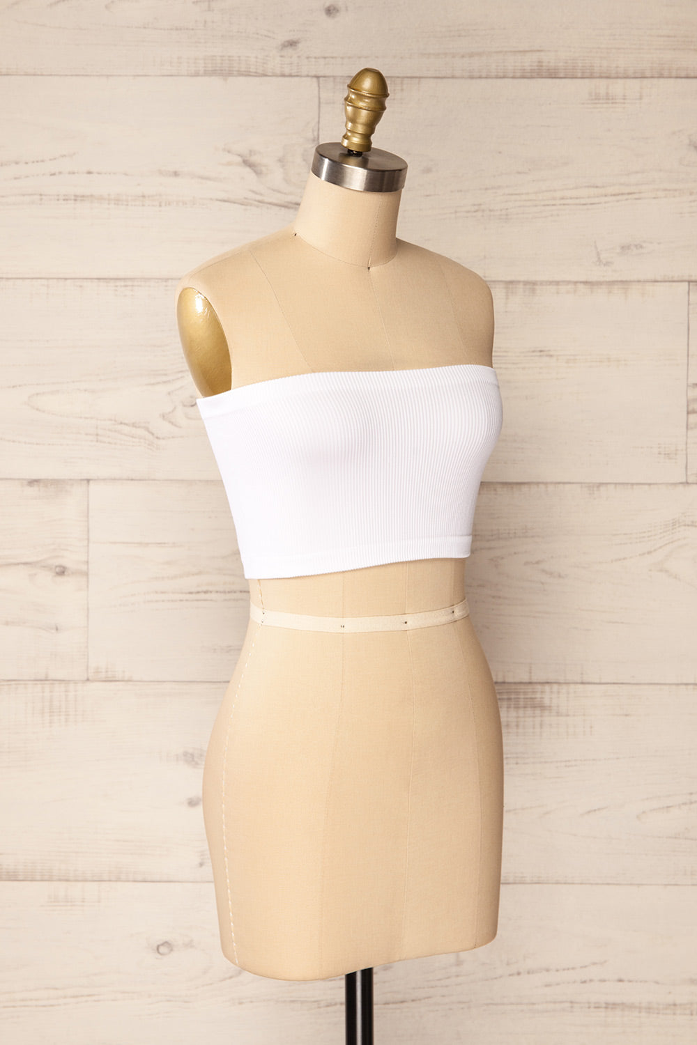 Arcachon Lilac Ribbed Bandeau Top | La petite garçonne side view