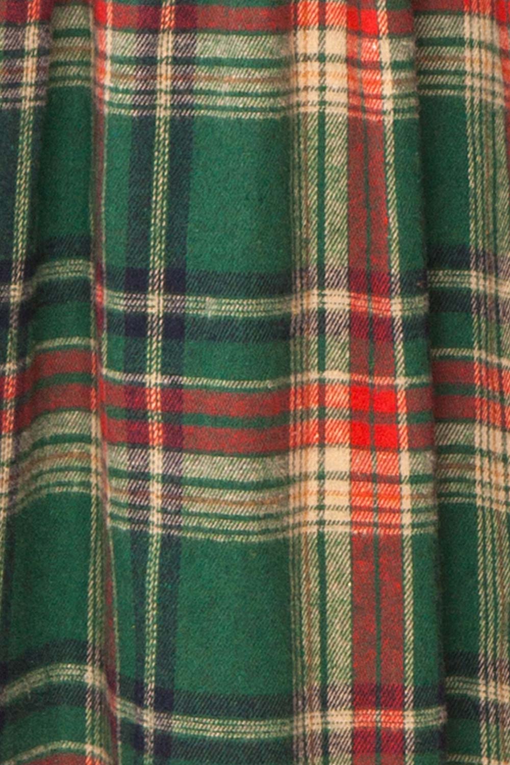 Arellia Green Plaid Flannel Midi Dress | Boutique 1861 fabric