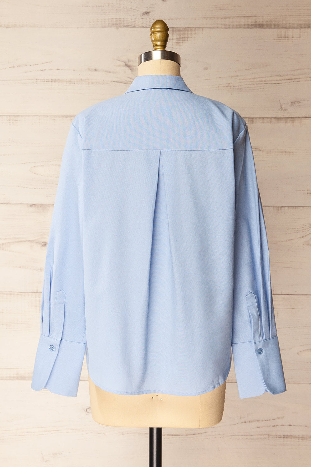 Arezzo Blue Button-Up Shirt | La petite garçonne back view