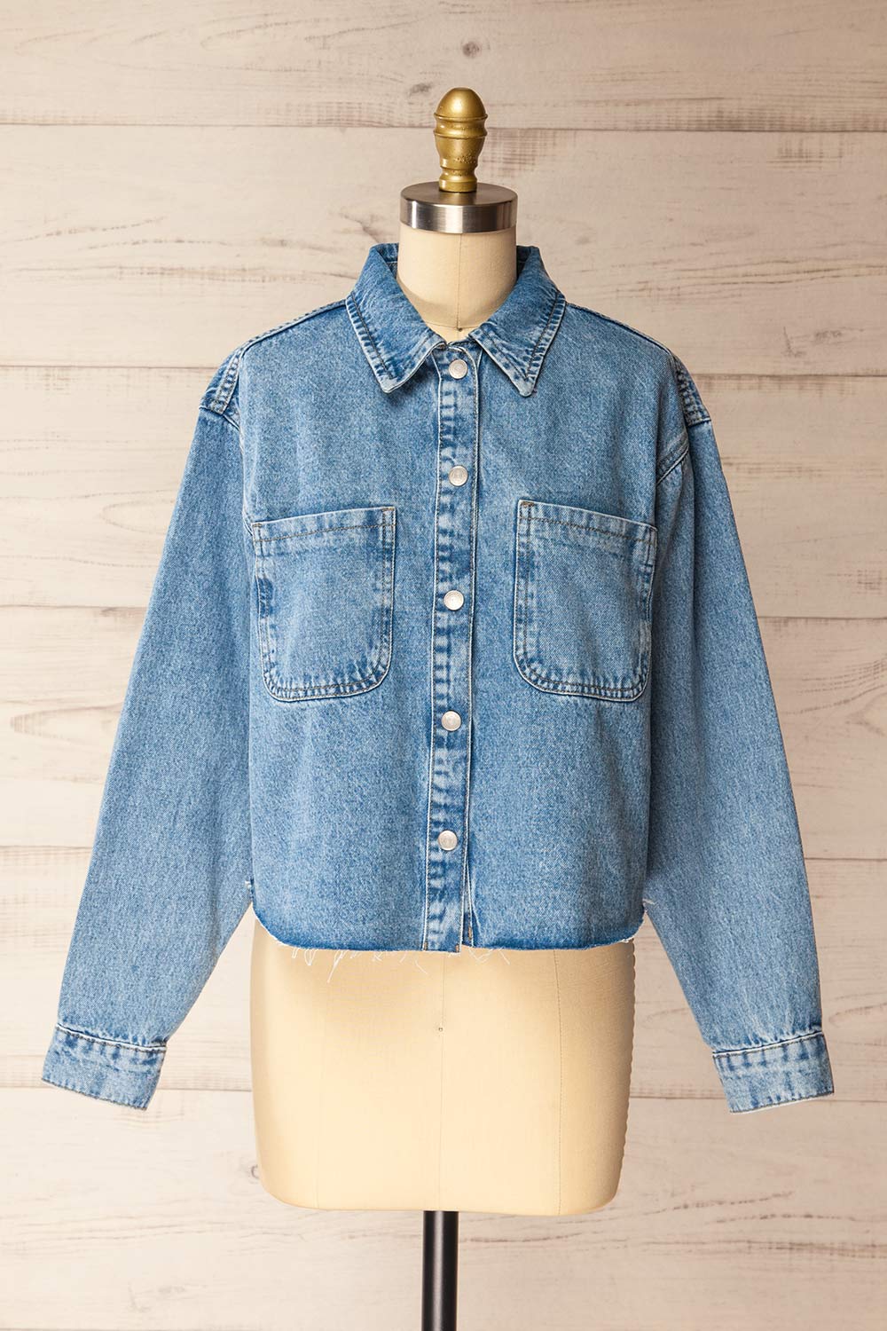 Argenta Oversized Denim Shirt | La petite garçonne front view